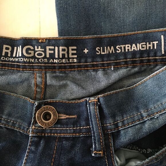 Ring of Fire Slim Straight Blue Jeans 31 x 32 - Picture 7 of 7